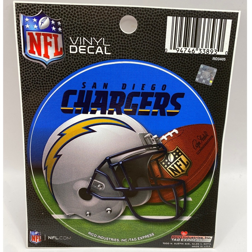 San Diego Chargers‎ NFL Football Vinyl Decal Rico Industries New Licensed